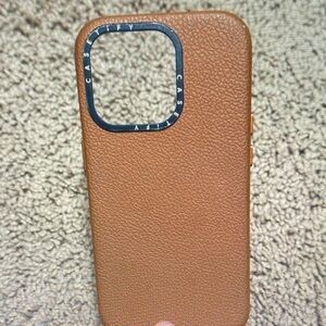 Casetify Tan Leather Phone Case iPhone 14 Pro
